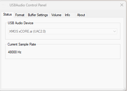 Windows USB Audio Control Panel Windows USB Audio Control Panel